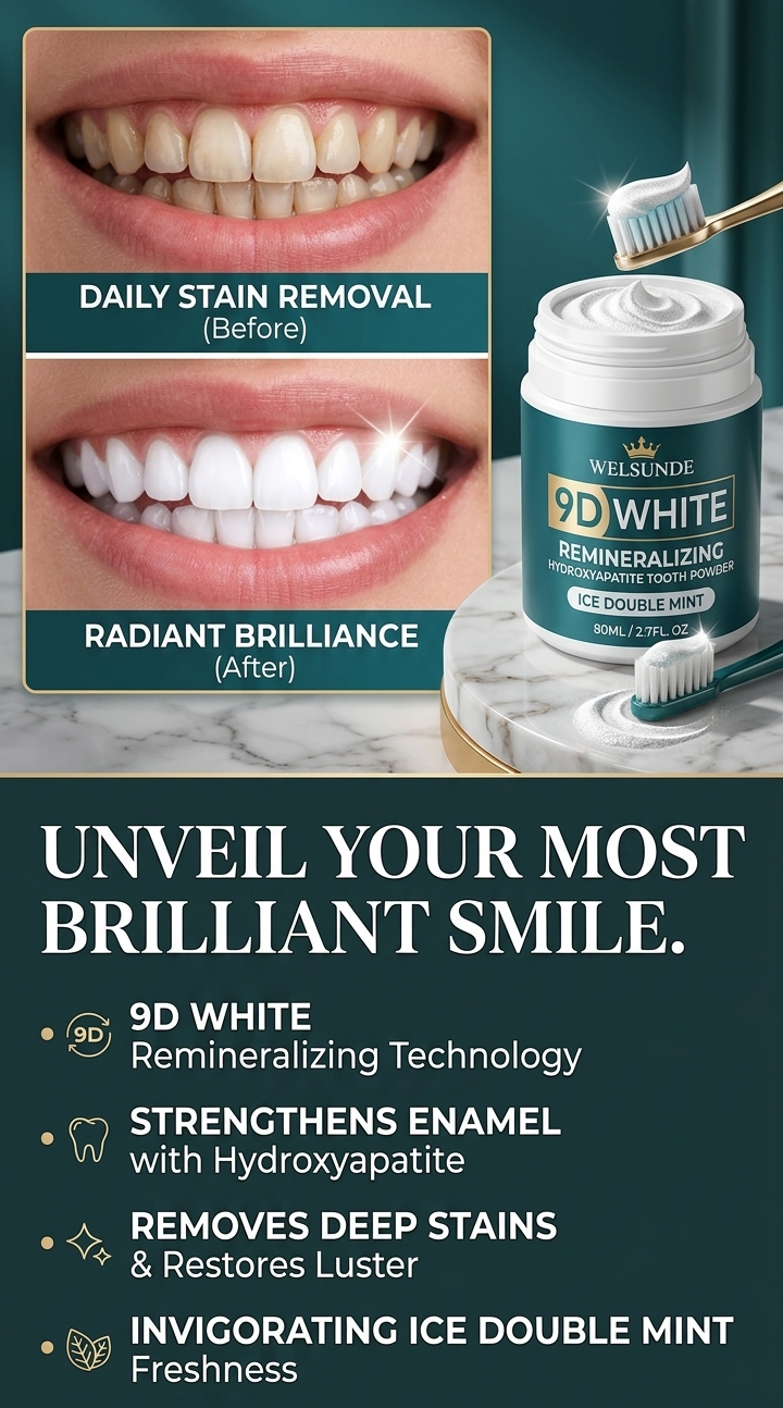 Welsunde 9D White Remineralizing Tooth Powder
